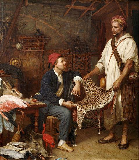 John Evan Hodgson The french naturalist in Algiers oil painting image